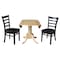 International Concepts 42 in. Dual Drop Leaf Table with 2 Ladder Back Dining Chairs - 3 Piece Dining Set K01-42DP-C46-617P - alternate 3